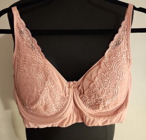 Rhonda Shear Dusty Rose Lace Underwire Bra 2X
